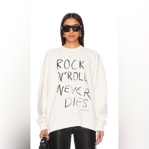 ANINE BING Rock N Roll Never Dies Graphic Sweatshirt. Miles style. Oversized S.